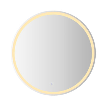 Dane 27 Round Frameless Anti-Fog Aluminum Front/Back-lit Tri-color LED Bathroom Vanity Mirror with Smart Touch Control - JONATHAN Y